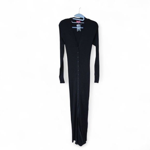 STAUD Black Long Sleeve Maxi Dress Size L Nwot - Picture 3 of 4